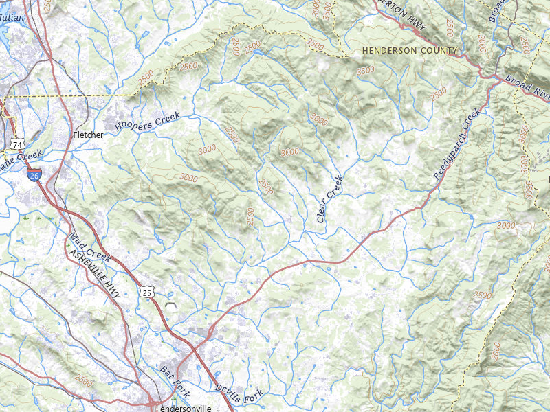 Radar-estimated hail-size map of the storm over Hendersonville, NC on Jul 18, 2026