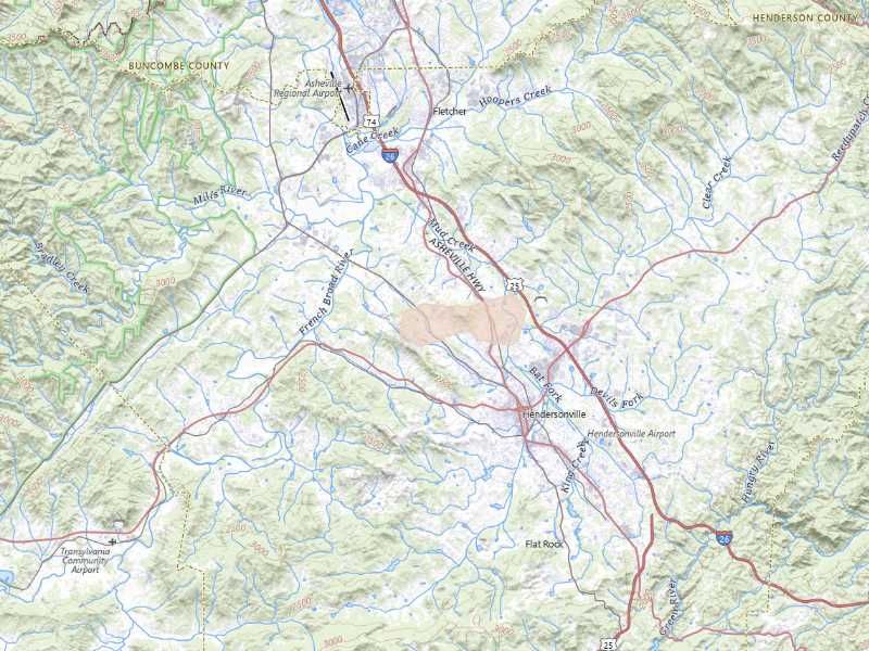 Radar-estimated hail-size map of the storm over Hendersonville, NC