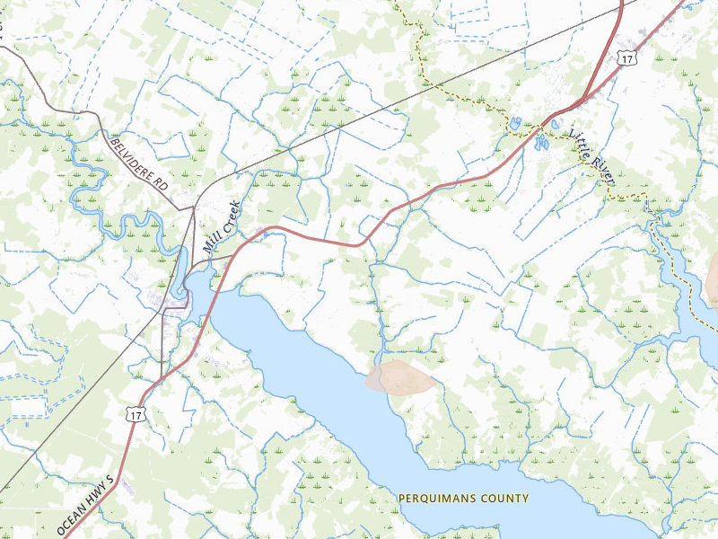 Radar-estimated hail-size map of the storm over Hertford, NC on Aug 10, 2026