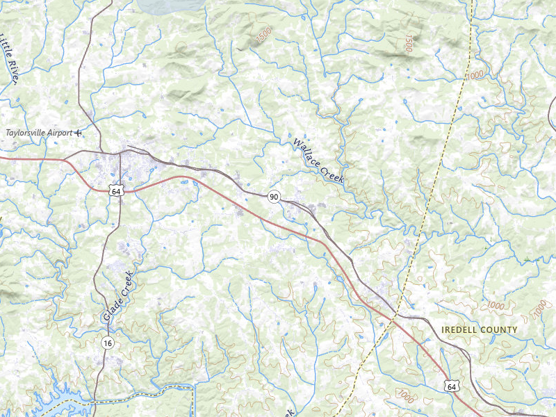 NEXRAD radar-signature map of the hail over Hiddenite, NC