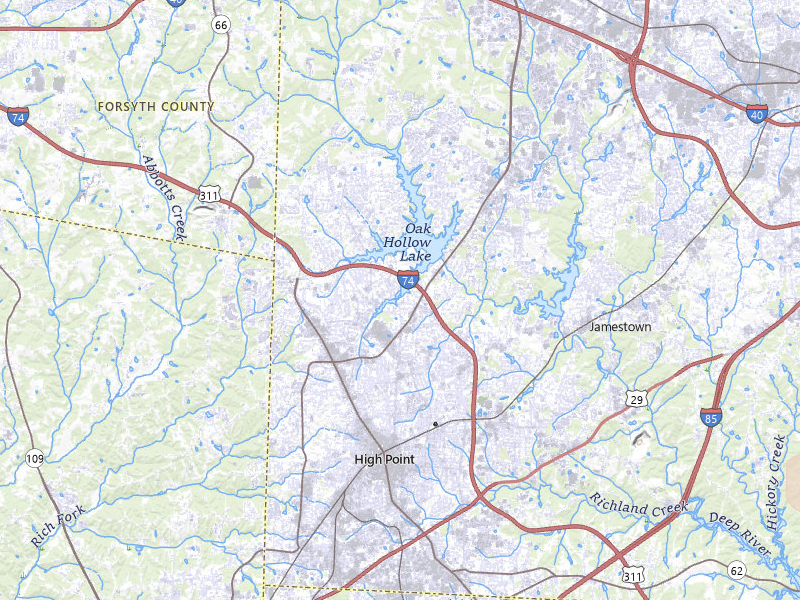 Radar-estimated hail-size map of the storm over High Point, NC on Jul 20, 2026