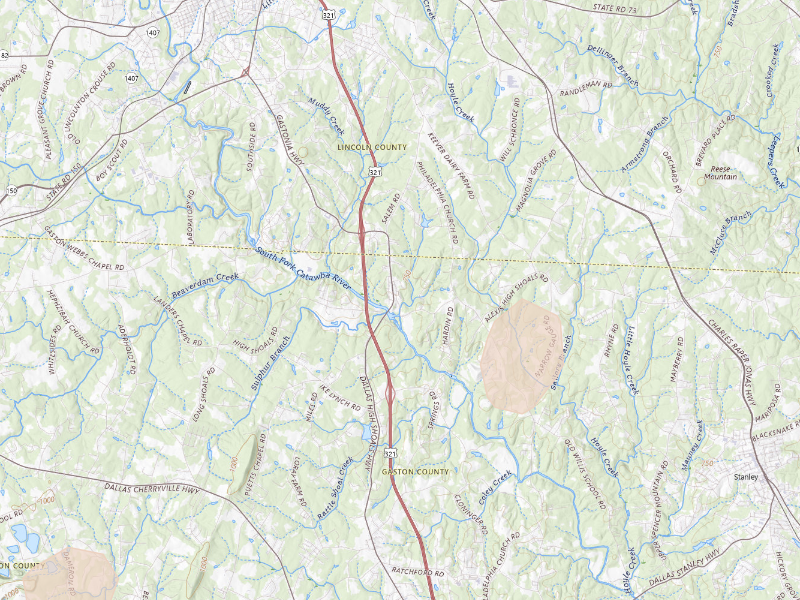 Radar-estimated hail-size map of the storm over High Shoals, NC