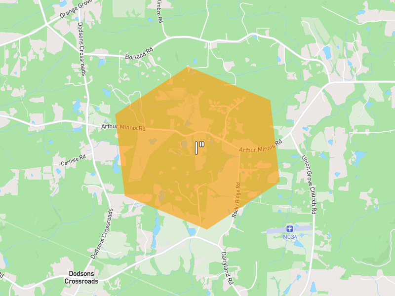 Hail map of Hillsborough, NC on Jul 28, 2026, hail up to 1"