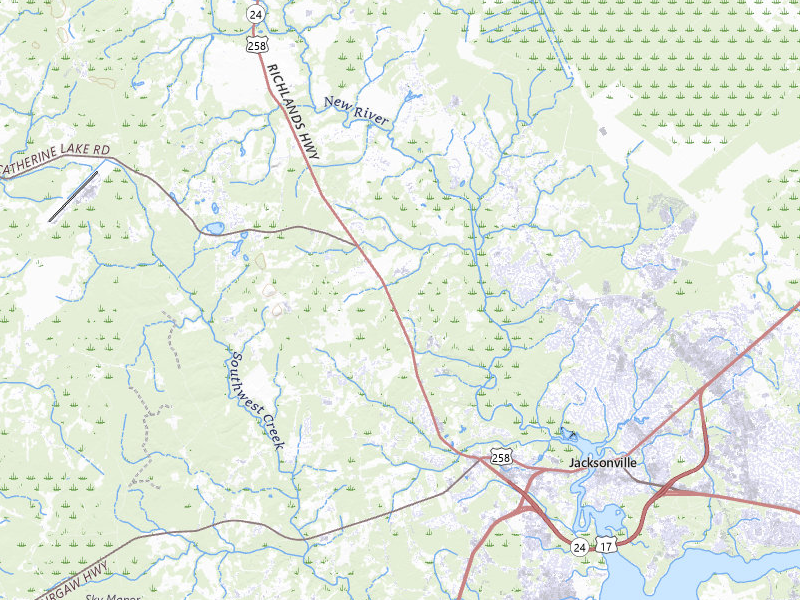 NEXRAD radar-signature map of the hail storm over Jacksonville, NC on Jul 6, 2026
