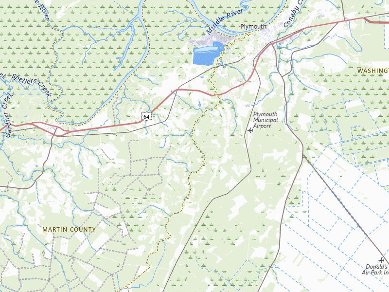 Radar-estimated hail-size map of the storm over Jamesville, NC on Apr 5, 2026