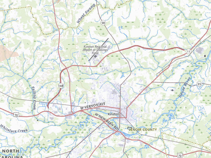 Radar-estimated hail-size map of the storm over Kinston, NC on Jun 28, 2026
