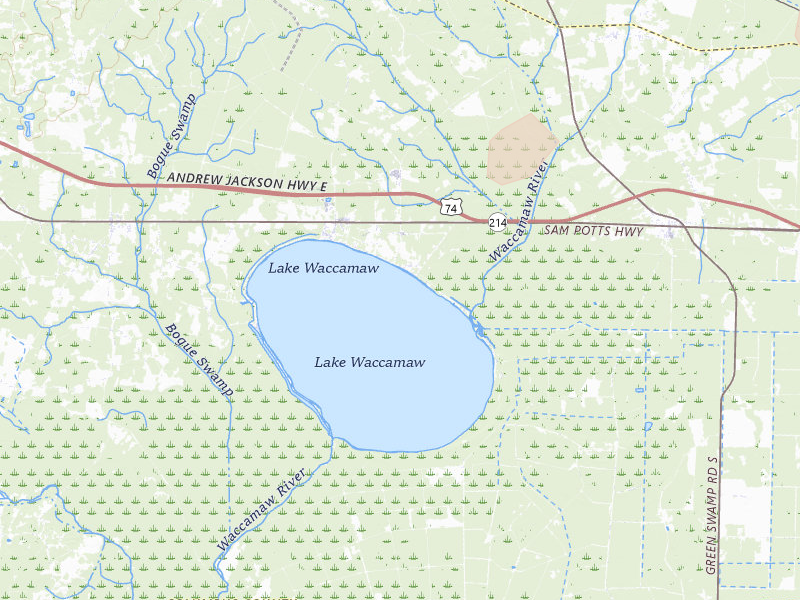 Radar-estimated hail-size map of the storm over Lake Waccamaw, NC