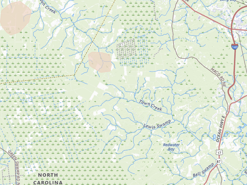 Radar-estimated hail-size map of the storm over Leland, NC on Jun 13, 2026