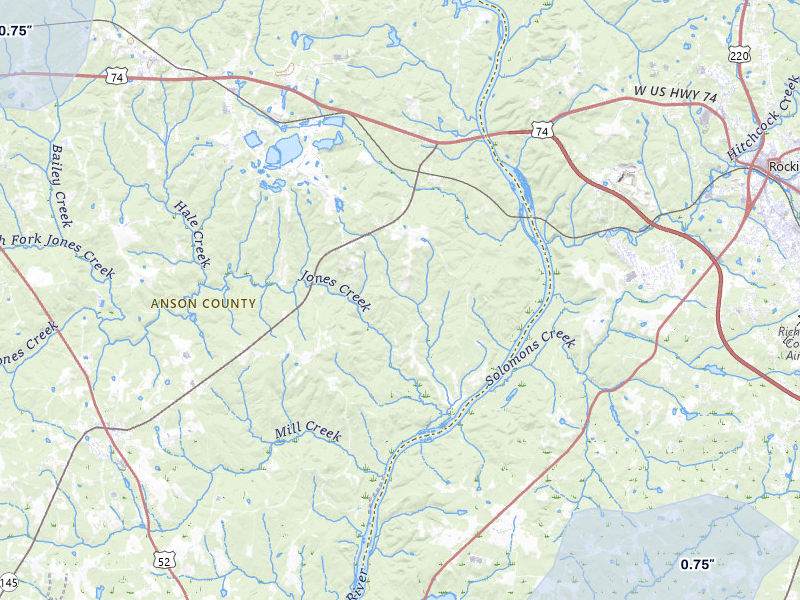NEXRAD radar-signature map of the hail over Lilesville, NC