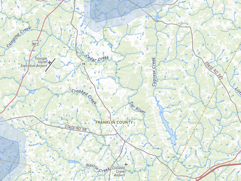 NEXRAD radar-signature map of the hail over Louisburg, NC