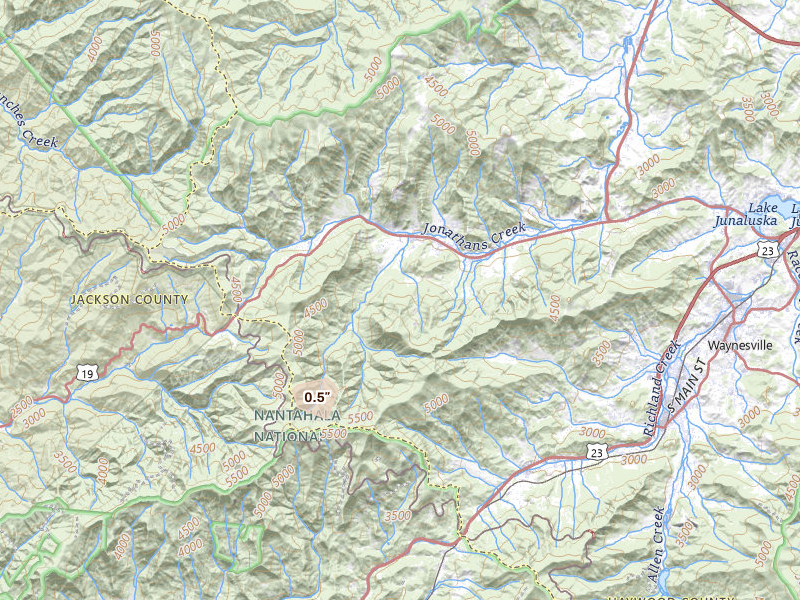 Radar-estimated hail-size map of the storm over Maggie Valley, NC on Sep 5, 2026