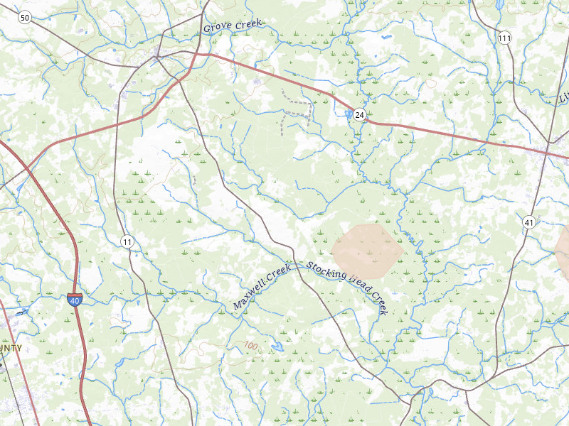 Radar-estimated hail-size map of the storm over Magnolia, NC on Aug 24, 2026