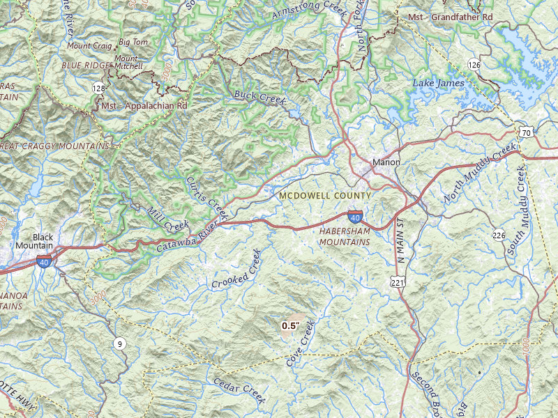 Radar-estimated hail-size map of the storm over Marion, NC on Apr 1, 2026