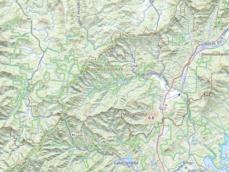 Radar-estimated hail-size map of the storm over Marion, NC on Aug 14, 2026