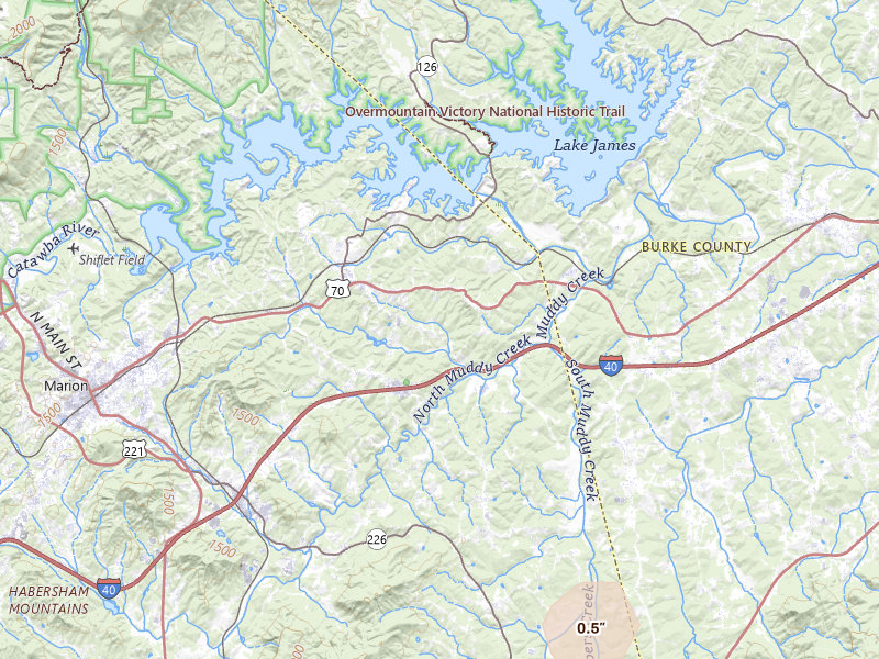 Radar-estimated hail-size map of the storm over Nebo, NC on Jun 27, 2026