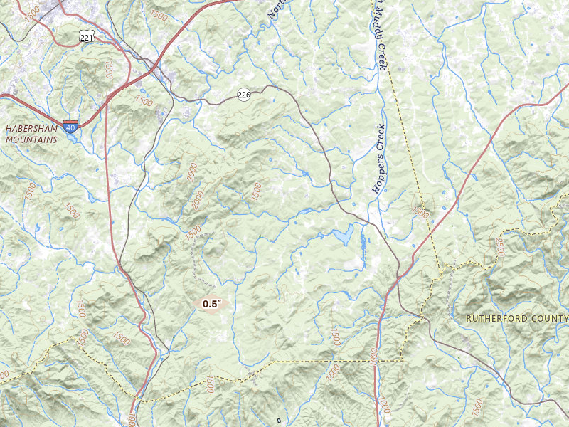 Radar-estimated hail-size map of the storm over Nebo, NC on Aug 20, 2026