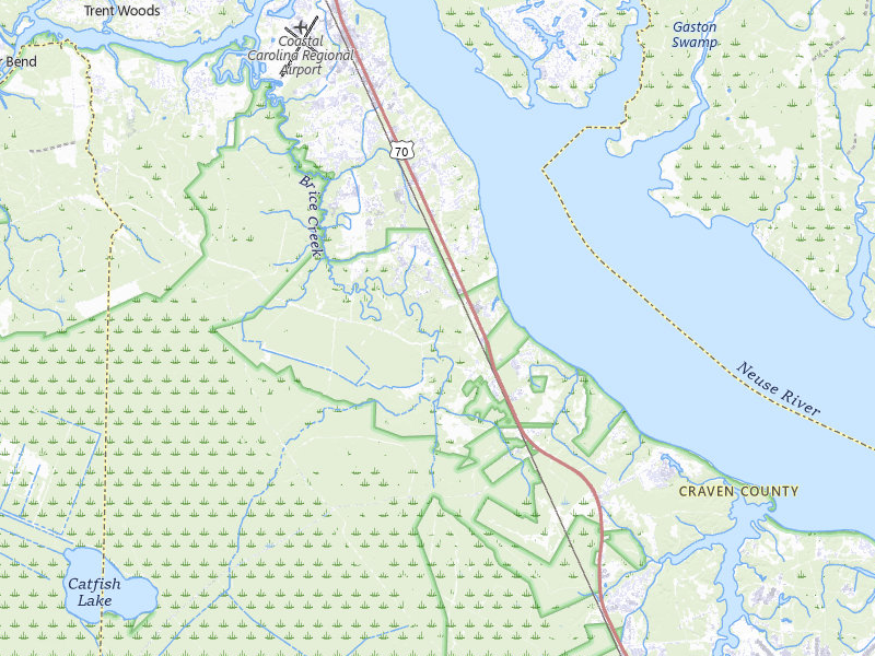 NEXRAD radar-signature map of the hail storm over New Bern, NC on Aug 21, 2026