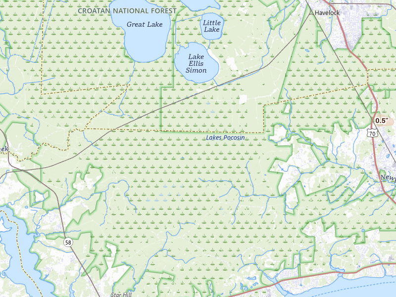 Radar-estimated hail-size map of the storm over Newport, NC on May 30, 2026