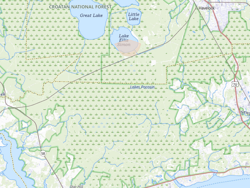 Radar-estimated hail-size map of the storm over Newport, NC on Jun 28, 2026