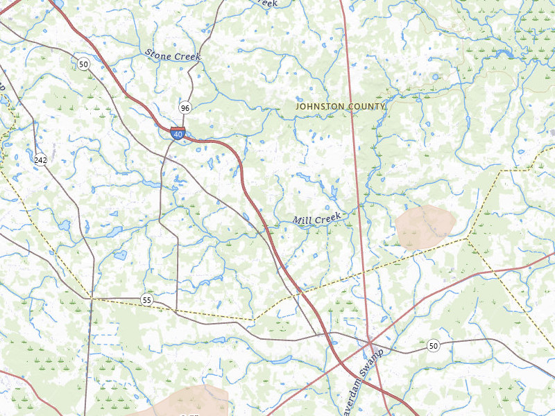 Radar-estimated hail-size map of the storm over Newton Grove, NC on Jul 8, 2026