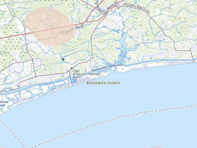 Radar-estimated hail-size map of the storm over Ocean Isle Beach, NC on Jul 11, 2026