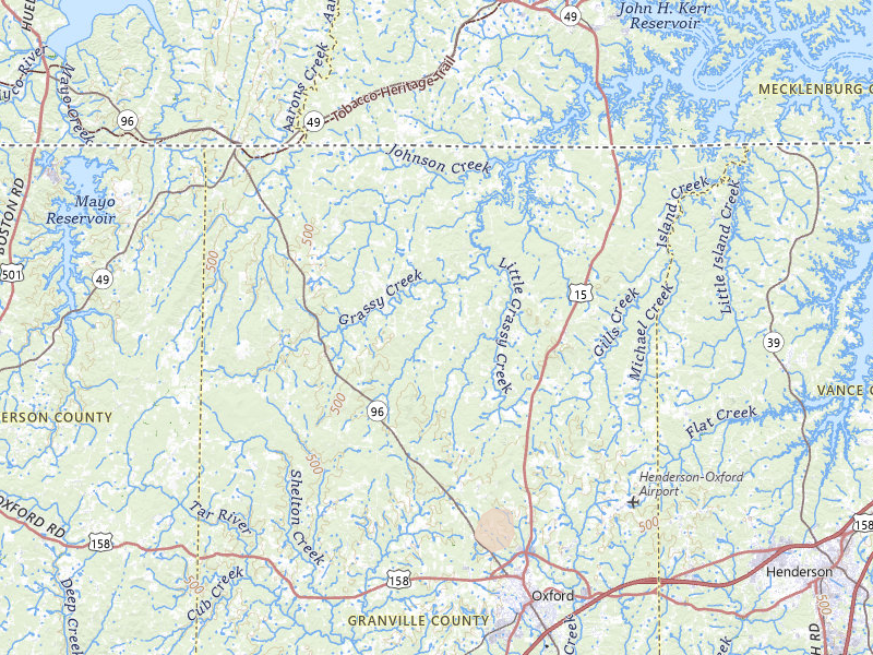 Radar-estimated hail-size map of the storm over Oxford, NC on Jul 7, 2026