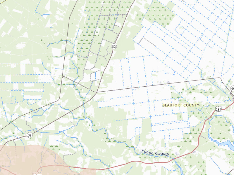 Radar-estimated hail-size map of the storm over Pantego, NC on Jul 28, 2026