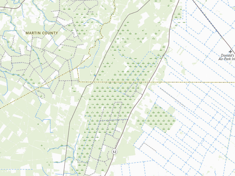 NEXRAD radar-signature map of the hail over Pinetown, NC
