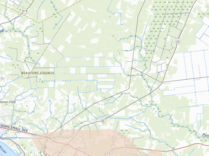 Radar-estimated hail-size map of the storm over Pinetown, NC on Jul 28, 2026