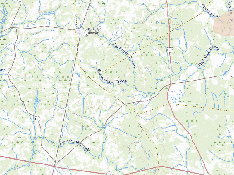 Radar-estimated hail-size map of the storm over Pink Hill, NC on Jul 6, 2026