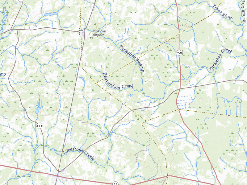 Radar-estimated hail-size map of the storm over Pink Hill, NC on Jul 8, 2026