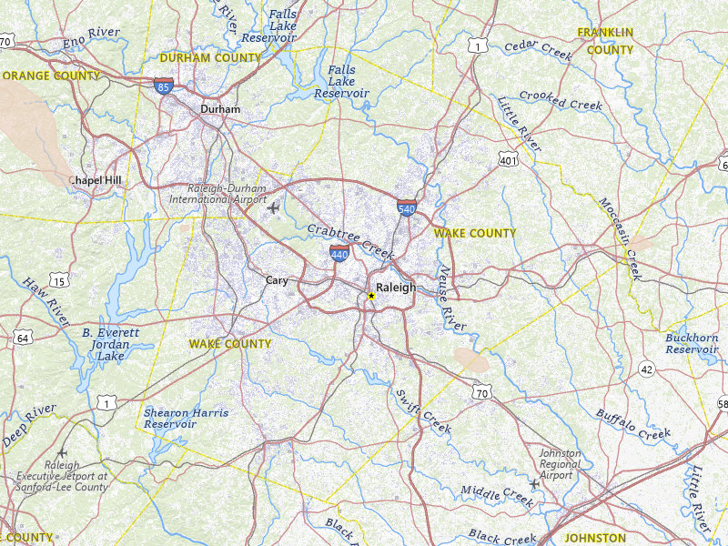 Radar-estimated hail-size map of the storm over Raleigh, NC on Jul 28, 2026
