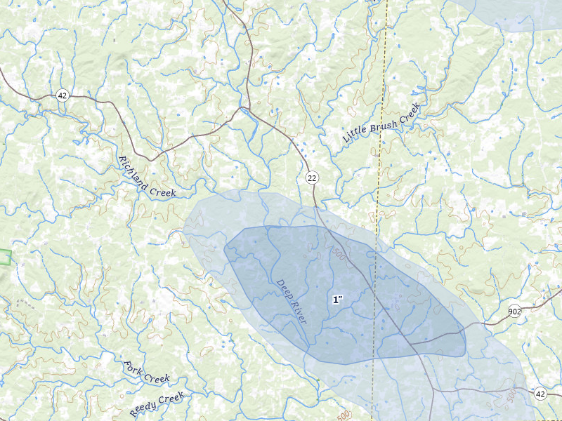 NEXRAD radar-signature map of the hail storm over Ramseur, NC on May 27, 2026