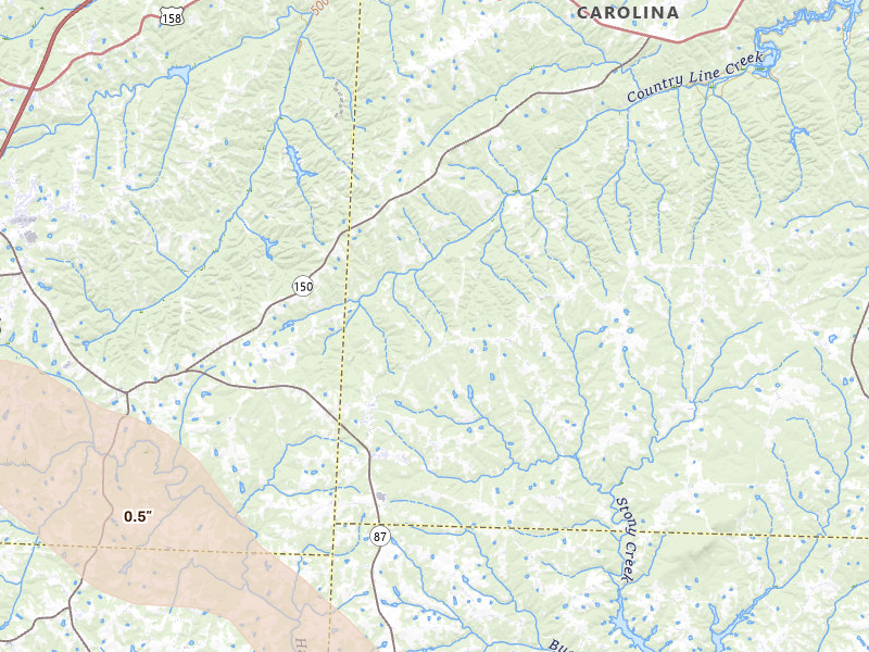 Radar-estimated hail-size map of the storm over Reidsville, NC on Apr 29, 2026