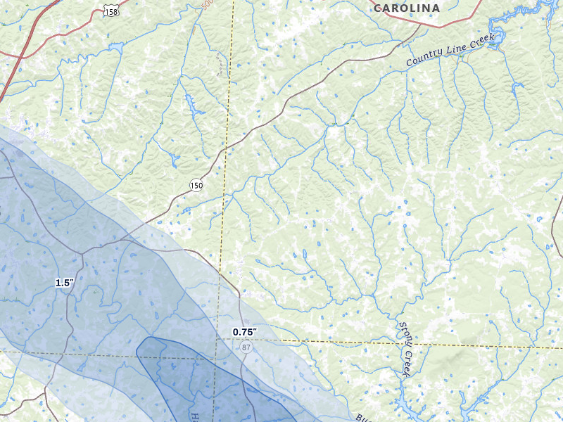 NEXRAD radar-signature map of the hail storm over Reidsville, NC on Jul 28, 2026