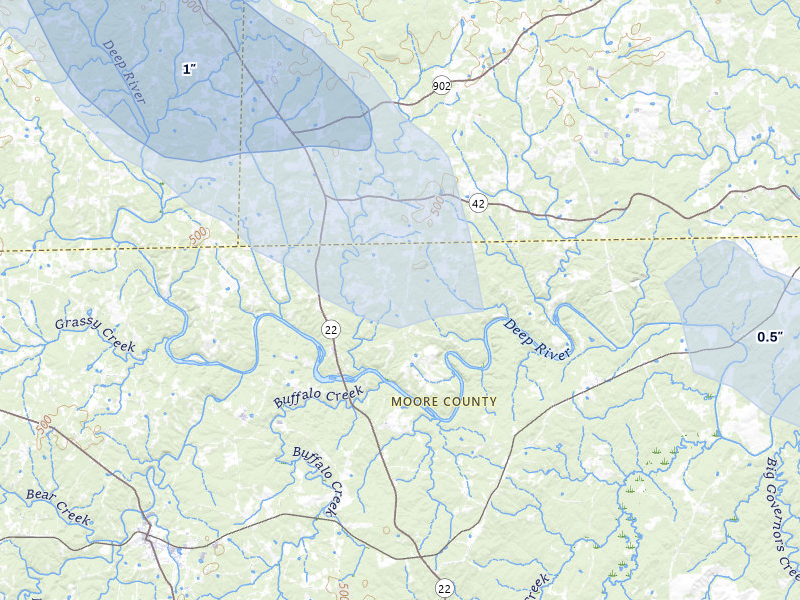 NEXRAD radar-signature map of the hail storm over Robbins, NC on May 27, 2026