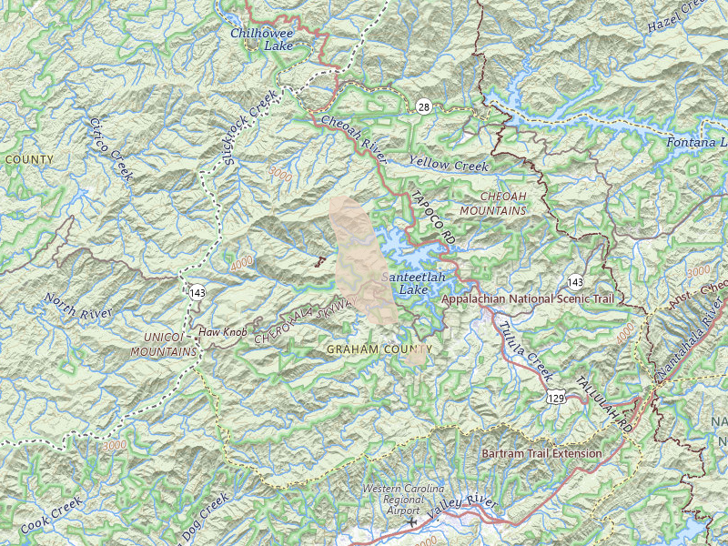 Radar-estimated hail-size map of the storm over Robbinsville, NC on Aug 11, 2026