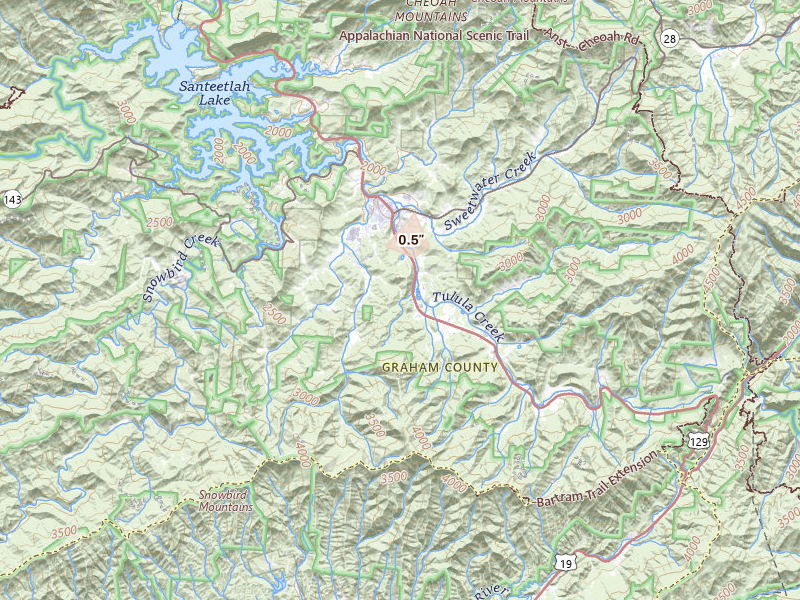 Radar-estimated hail-size map of the storm over Robbinsville, NC on Sep 3, 2026