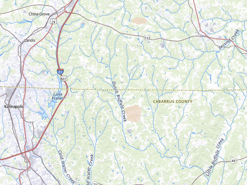 Radar-estimated hail-size map of the storm over Rockwell, NC