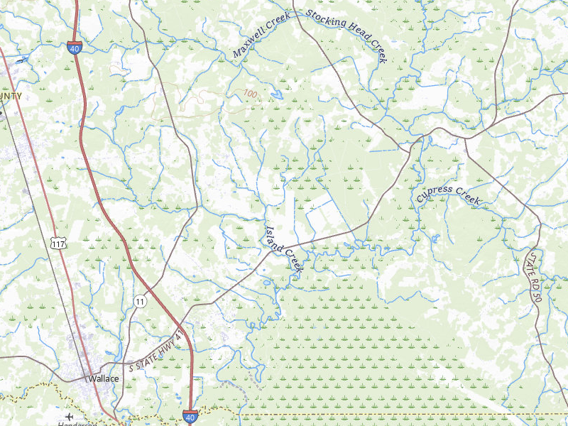 Radar-estimated hail-size map of the storm over Rose Hill, NC on Jul 20, 2026