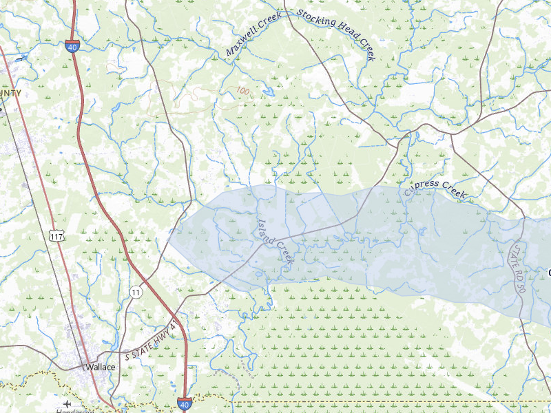 NEXRAD radar-signature map of the hail storm over Rose Hill, NC on Jul 28, 2026