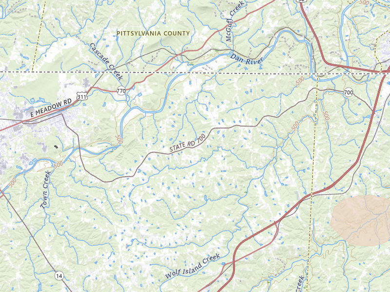 Radar-estimated hail-size map of the storm over Ruffin, NC on Jul 28, 2026