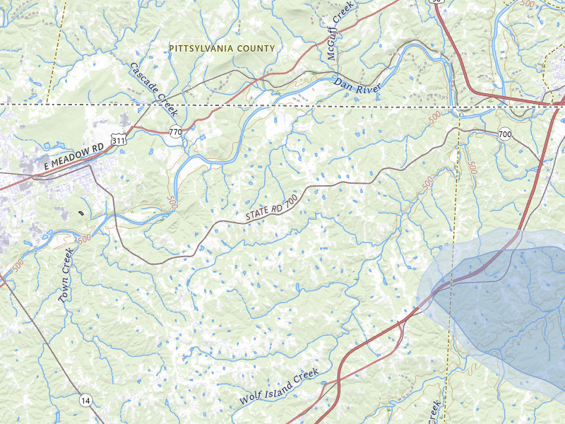 NEXRAD radar-signature map of the hail storm over Ruffin, NC on Jul 28, 2026