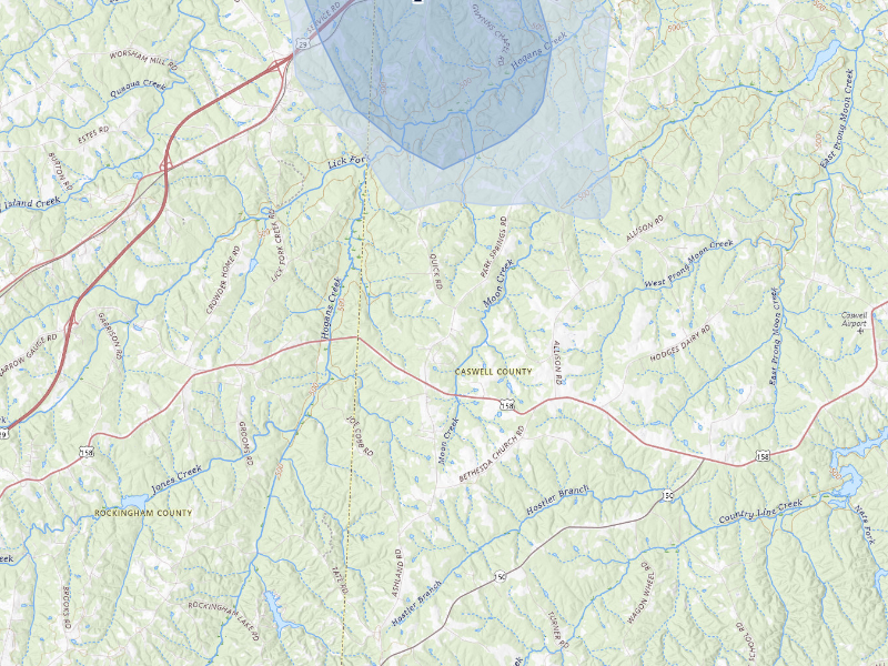 NEXRAD radar-signature map of the hail storm over Ruffin, NC on Sep 5, 2026