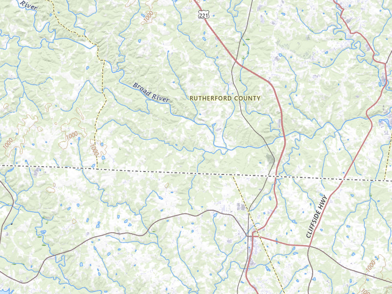 NEXRAD radar-signature map of the hail over Rutherfordton, NC