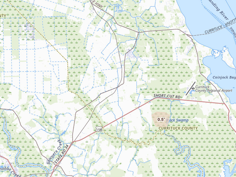 Radar-estimated hail-size map of the storm over Shawboro, NC on Jun 11, 2026