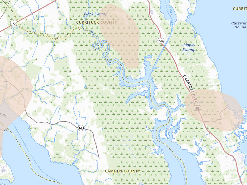 Radar-estimated hail-size map of the storm over Shawboro, NC