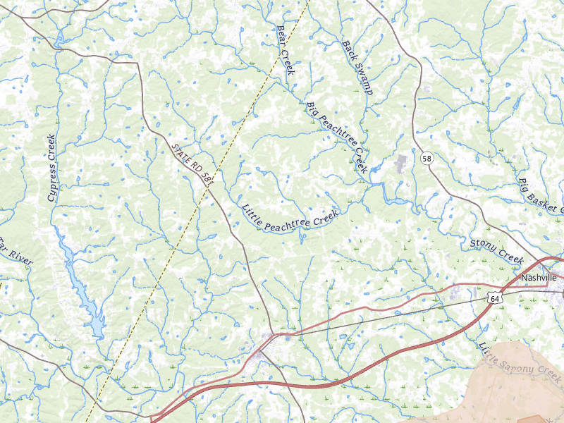 Radar-estimated hail-size map of the storm over Spring Hope, NC on Jun 23, 2026