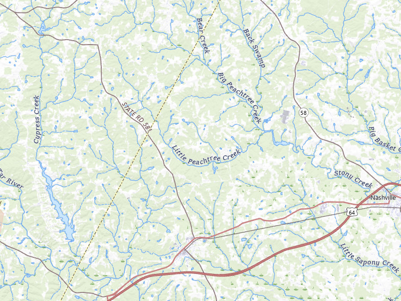 Radar-estimated hail-size map of the storm over Spring Hope, NC on Jul 6, 2026