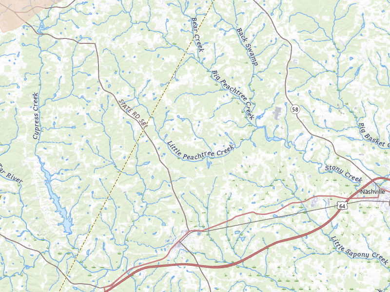 Radar-estimated hail-size map of the storm over Spring Hope, NC on Jul 8, 2026